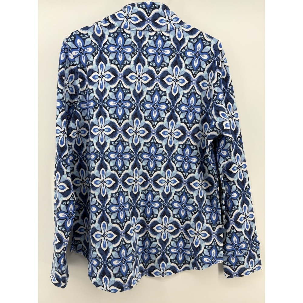 Vera Bradley French Terry Pocket Pullover 1/4 Zip Blue Floral Design Size M NWT - Picture 3 of 5